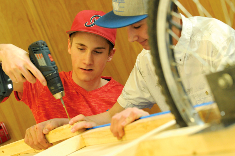 Creston Homelinks students build bicycle campers for art project