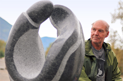 Creston BC sculptor gives First Nations heritage form in granite